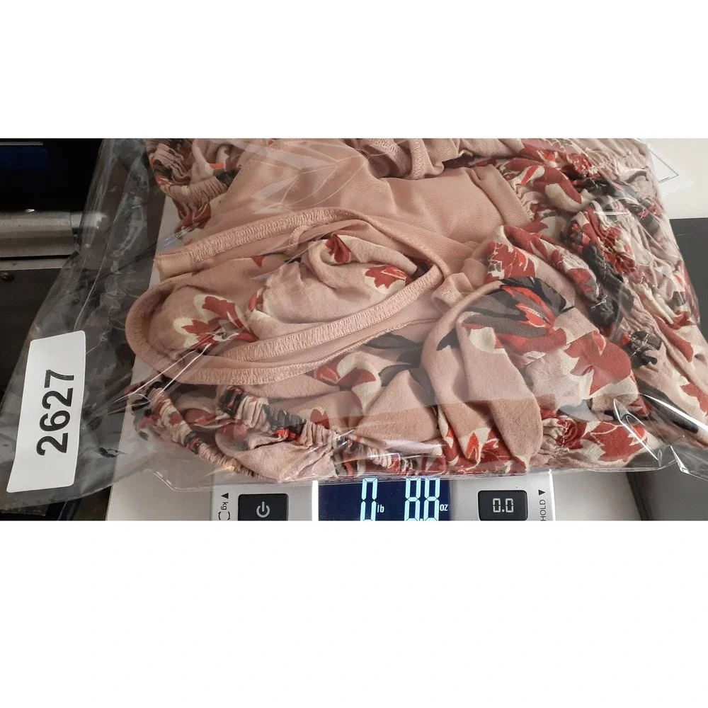Free‎ People Sz M Wild Daze Floral Bodysuit Square Neck Bishop Sleeve Smocked